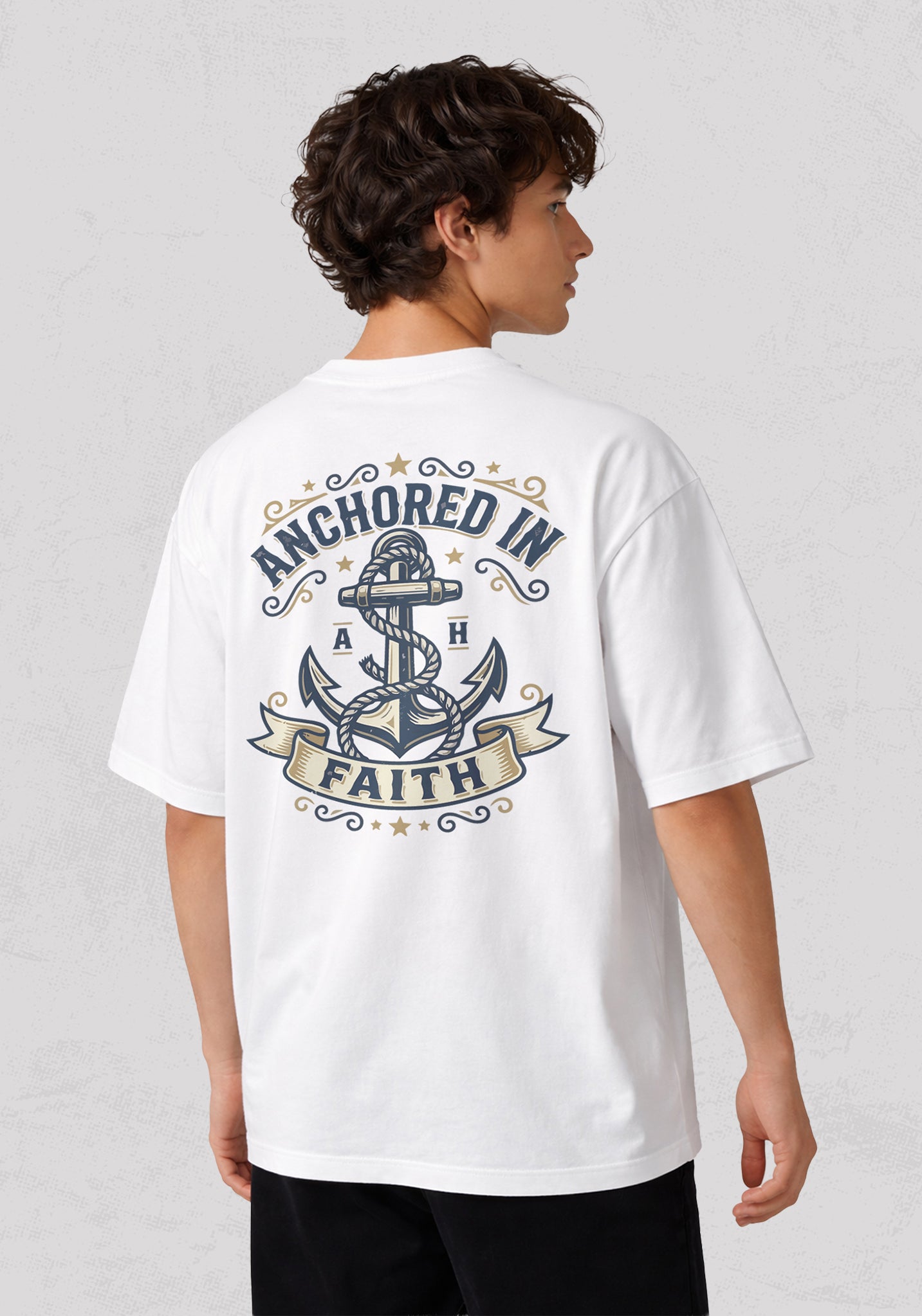 Unisex organic oversized high neck t-shirt