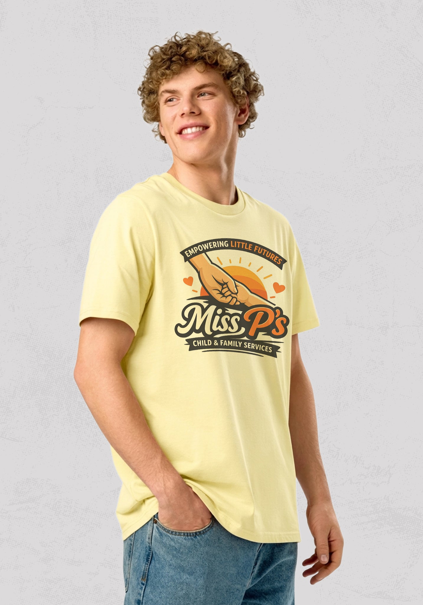 Unisex organic ribbed neck t-shirt